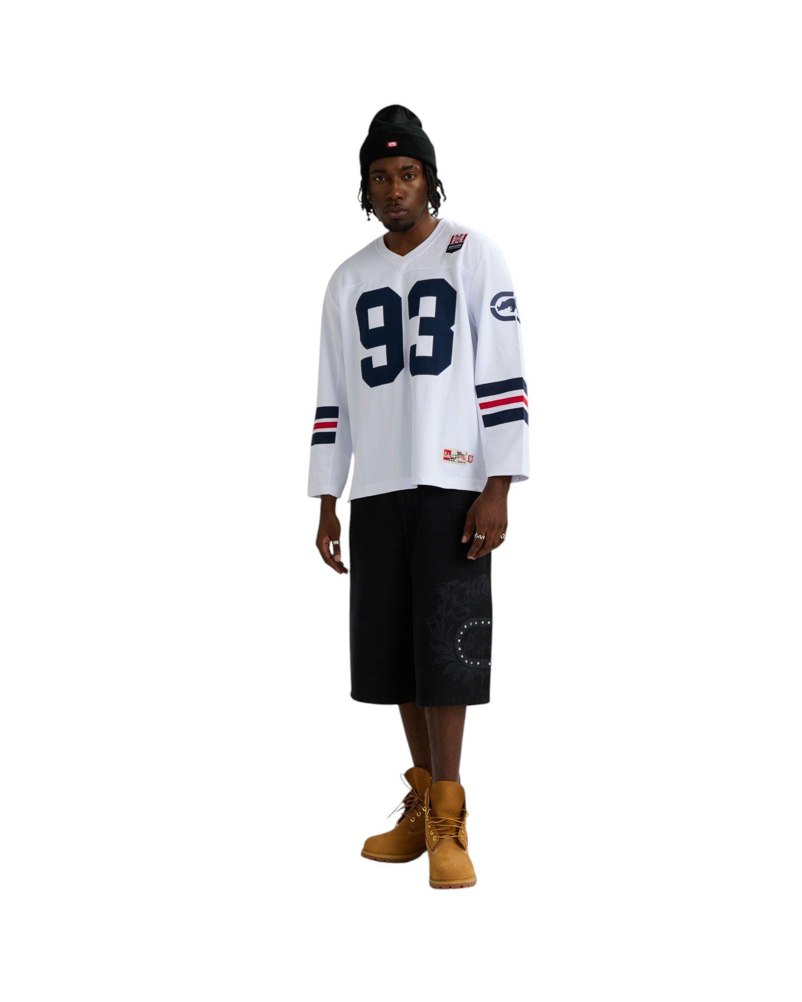 ecko unltd. Men's Run It Back Long Sleeve Jersey - White - WHITE